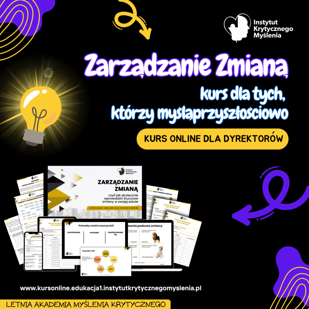 Zmień szkołę na lepszą już w wakacje! Zarządzanie zmianą – kurs dla tych, którzy myślą przyszłościowo